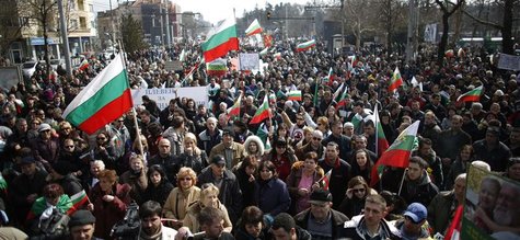 Protestors march on a boulevard during a demonstration in central Sofia March 3, 2013. REUTERS/Stoyan Nenov Protestors march on a boulevard during a demonstration in central Sofia March 3, 2013. REUTERS/Stoyan Nenov