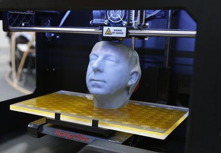 A 3D printer MakerBot Replicator 2 produces a sculpture at the CeBit computer fair in Hanover March, 5, 2013. REUTERS/Fabrizio Bensch A 3D printer MakerBot Replicator 2 produces a sculpture at the CeBit computer fair in Hanover March, 5, 2013. REUTERS/Fabrizio Bensch