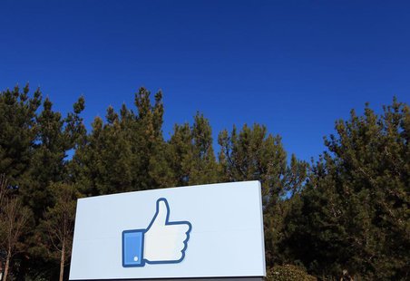 A giant "like" icon made popular by Facebook is seen at the company's new headquarters in Menlo Park, California January 11, 2012. REUTERS/R A giant "like" icon made popular by Facebook is seen at the company's new headquarters in Menlo Park, California January 11, 2012. REUTERS/R