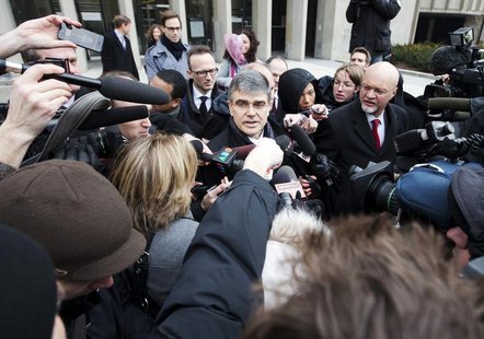 Former Nortel Chief Executive Frank Dunn's lawyer David Porter speaks outside of the courthouse in Toronto January 14, 2013. REUTERS/Mark Bl Former Nortel Chief Executive Frank Dunn's lawyer David Porter speaks outside of the courthouse in Toronto January 14, 2013. REUTERS/Mark Bl