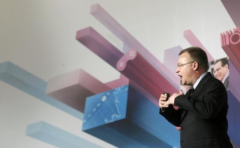 Nokia's President and CEO Stephen Elop gestures during a news conference at the Mobile World Congress in Barcelona, February 26, 2013. REUTE Nokia's President and CEO Stephen Elop gestures during a news conference at the Mobile World Congress in Barcelona, February 26, 2013. REUTE