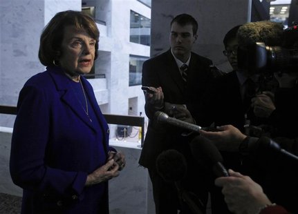 Senator Dianne Feinstein (D-CA), the chair of the United States Senate Select Committee on Intelligence, speaks to the media regarding confi Senator Dianne Feinstein (D-CA), the chair of the United States Senate Select Committee on Intelligence, speaks to the media regarding confi