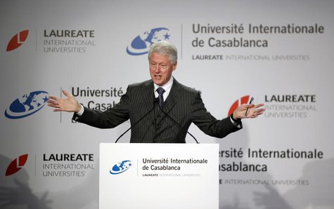 Former U.S. President Bill Clinton speaks during a news conference at the international university in Casablanca February 24, 2013 REUTERS/S Former U.S. President Bill Clinton speaks during a news conference at the international university in Casablanca February 24, 2013 REUTERS/S