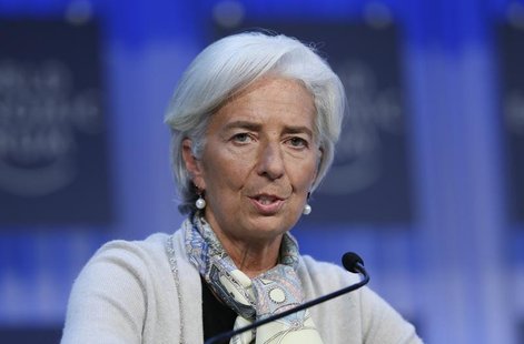 Christine Lagarde (L) chief of the International Monetary Fund (IMF) attends the annual meeting of the World Economic Forum (WEF) in Davos J Christine Lagarde (L) chief of the International Monetary Fund (IMF) attends the annual meeting of the World Economic Forum (WEF) in Davos J