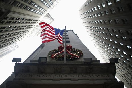 A flag is seen outside the New York Stock Exchange in New York, January 4, 2013. REUTERS/Eric Thayer A flag is seen outside the New York Stock Exchange in New York, January 4, 2013. REUTERS/Eric Thayer