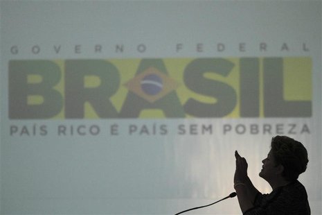 Brazil's President Dilma Rousseff speaks during a meeting with governors and mayors at the Planalto Palace in Brasilia, March 6, 2013. REUTE Brazil's President Dilma Rousseff speaks during a meeting with governors and mayors at the Planalto Palace in Brasilia, March 6, 2013. REUTE