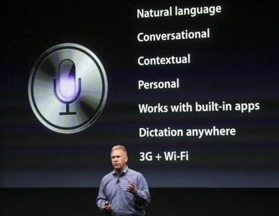 Philip Schiller, Apple's senior vice president of Worldwide Product Marketing, speaks about Siri voice recognition and detection on the iPho Philip Schiller, Apple's senior vice president of Worldwide Product Marketing, speaks about Siri voice recognition and detection on the iPho