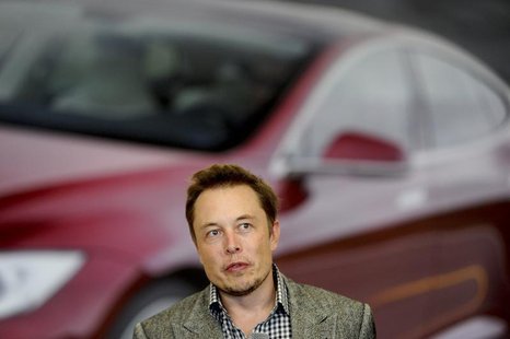 Tesla Chief Executive Office Elon Musk speaks at his company's factory in Fremont, California, June 22, 2012, as the car company began deliv Tesla Chief Executive Office Elon Musk speaks at his company's factory in Fremont, California, June 22, 2012, as the car company began deliv