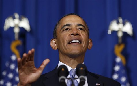 President Barack Obama talks to the audience before he signs the Violence Against Women Act while at the Department of Interior in Washingto President Barack Obama talks to the audience before he signs the Violence Against Women Act while at the Department of Interior in Washingto