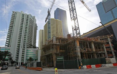 A new condominium building is shown under construction in the Brickell Ave. area in Miami, Florida February 14, 2013. REUTERS/JOE SKIPPER A new condominium building is shown under construction in the Brickell Ave. area in Miami, Florida February 14, 2013. REUTERS/JOE SKIPPER