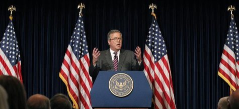 Former Governor of Florida Jeb Bush speaks while promoting his book "Immigration Wars: Forging an American Solution" at the Ronald Reagan Pr Former Governor of Florida Jeb Bush speaks while promoting his book "Immigration Wars: Forging an American Solution" at the Ronald Reagan Pr