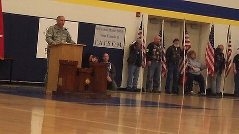 The troops are thanked for their service. The troops are thanked for their service.
