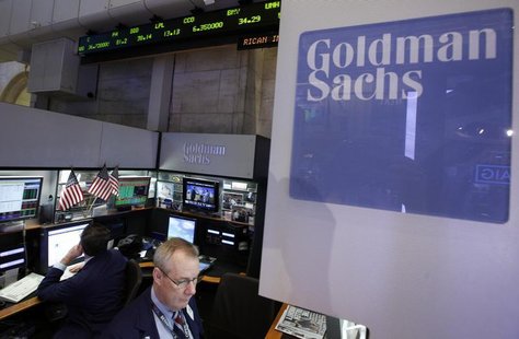 Traders work at the Goldman Sachs stall on the floor of the New York Stock Exchange, October 16, 2012. REUTERS/Brendan McDermid Traders work at the Goldman Sachs stall on the floor of the New York Stock Exchange, October 16, 2012. REUTERS/Brendan McDermid