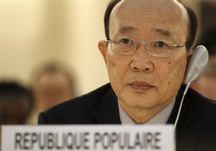 So Se Pyong, North Korea's ambassador to the U.N. in Geneva listens to the report of U.N. Special Rapporteur on North Korea, Marzuki Darusma So Se Pyong, North Korea's ambassador to the U.N. in Geneva listens to the report of U.N. Special Rapporteur on North Korea, Marzuki Darusma