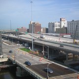 Interstate 794 west end in downtown Milwaukee. (courtesy of Wikimedia commons)