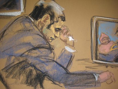 Former New York City police officer Gilberto Valle, dubbed by local media as the "Cannibal Cop" cries during his trial in this courtroom ske Former New York City police officer Gilberto Valle, dubbed by local media as the "Cannibal Cop" cries during his trial in this courtroom ske