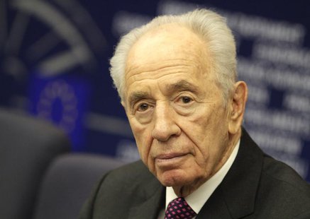 Israel's President Shimon Peres attends a press conference at the European Parliament in Strasbourg, March 12, 2013. REUTERS/Jean-Marc Loos Israel's President Shimon Peres attends a press conference at the European Parliament in Strasbourg, March 12, 2013. REUTERS/Jean-Marc Loos