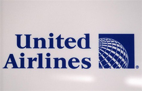 A logo is pictured on a wall during a news conference announcing the merger between Continental Airlines and United Airlines in New York, Ma A logo is pictured on a wall during a news conference announcing the merger between Continental Airlines and United Airlines in New York, Ma