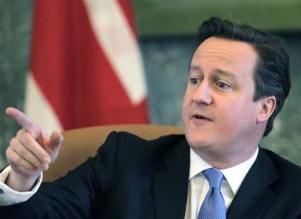 Britain's Prime Minister David Cameron gestures as he speaks during a news conference in Riga February 28, 2013. REUTERS/Ints Kalnins Britain's Prime Minister David Cameron gestures as he speaks during a news conference in Riga February 28, 2013. REUTERS/Ints Kalnins
