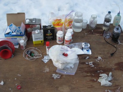 They also found an active 'one-pot' meth lab cooking away. They also found an active 'one-pot' meth lab cooking away.