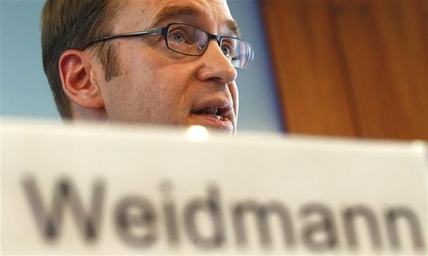 Jens Weidmann, President of Germany's federal reserve bank Bundesbank addresses the media during the bank's annual news conference in Frankf Jens Weidmann, President of Germany's federal reserve bank Bundesbank addresses the media during the bank's annual news conference in Frankf