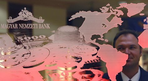 A man stands behind a glass board in the visitor's center of the National Bank of Hungary (MNB) in Budapest October 31, 2008. REUTERS/Laszlo A man stands behind a glass board in the visitor's center of the National Bank of Hungary (MNB) in Budapest October 31, 2008. REUTERS/Laszlo