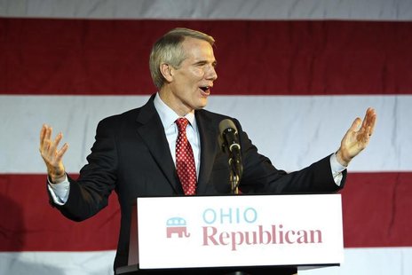 Sen. Rob Portman (R-OH) speaks to the crowd at Ohio Republican Sen. candidate Josh Mandel's election night rally in Columbus, Ohio, November Sen. Rob Portman (R-OH) speaks to the crowd at Ohio Republican Sen. candidate Josh Mandel's election night rally in Columbus, Ohio, November