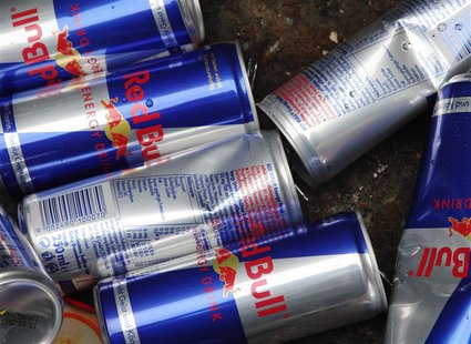 Red Bull drink cans are pictures inside a metal recycle container in Vienna March 15, 2013. REUTERS/Heinz-Peter Bader Red Bull drink cans are pictures inside a metal recycle container in Vienna March 15, 2013. REUTERS/Heinz-Peter Bader