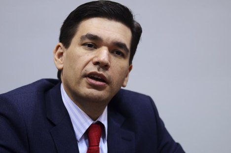 Mexico's Deputy Finance Minister Fernando Aportela gestures during an interview with Reuters at the annual Inter-American Development Bank ( Mexico's Deputy Finance Minister Fernando Aportela gestures during an interview with Reuters at the annual Inter-American Development Bank (