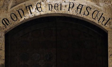 The entrance of Monte Dei Paschi bank headquarters is pictured in Siena January 24, 2013. REUTERS/Stefano Rellandini The entrance of Monte Dei Paschi bank headquarters is pictured in Siena January 24, 2013. REUTERS/Stefano Rellandini