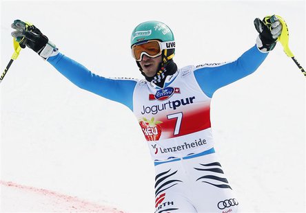Felix Neureuther of Germany celebrates winning the season's last men's Slalom race at the Alpine Skiing World Cup finals in Lenzerheide Marc Felix Neureuther of Germany celebrates winning the season's last men's Slalom race at the Alpine Skiing World Cup finals in Lenzerheide Marc