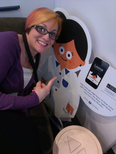 Nikki made a new friend at Sleep Number, Loona