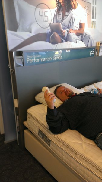 Bryan gettin comfy for a quick nap
