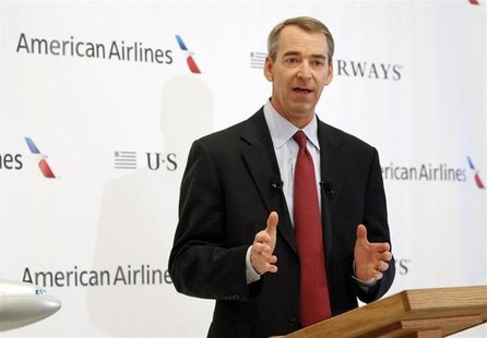 American Airlines Chairman, President and CEO Tom Horton announces the planned merger of AMR Corp, the parent of American Airlines, with U.S American Airlines Chairman, President and CEO Tom Horton announces the planned merger of AMR Corp, the parent of American Airlines, with U.S