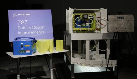 A model of Boeing's 787 Battery Design Improvements is displayed in Tokyo March 15, 2013. REUTERS/Toru Hanai A model of Boeing's 787 Battery Design Improvements is displayed in Tokyo March 15, 2013. REUTERS/Toru Hanai