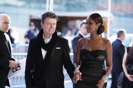 Singer David Bowie arrives with his wife Iman to attend the Council of Fashion Designers of America (CFDA) fashion awards in New York June 7 Singer David Bowie arrives with his wife Iman to attend the Council of Fashion Designers of America (CFDA) fashion awards in New York June 7