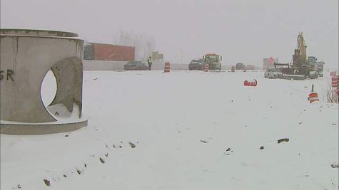 Snow-related crash on Highway 41 in De Pere on March 18, 2013. (courtesy of FOX 11). Snow-related crash on Highway 41 in De Pere on March 18, 2013. (courtesy of FOX 11).