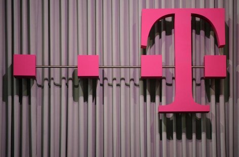 The logo of German company Deutsche Telekom is pictured at the CeBit computer fair in this file photo taken in Hanover, March, 6, 2012.REUTE The logo of German company Deutsche Telekom is pictured at the CeBit computer fair in this file photo taken in Hanover, March, 6, 2012.REUTE