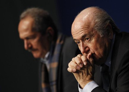 FIFA President Sepp Blatter (R) and Brazil's Minister of Sports Aldo Rebelo attend a news conference at the Home of FIFA in Zurich, March 19 FIFA President Sepp Blatter (R) and Brazil's Minister of Sports Aldo Rebelo attend a news conference at the Home of FIFA in Zurich, March 19