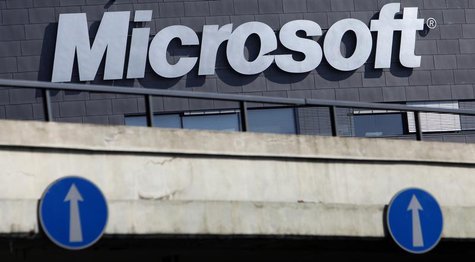 The Microsoft logo is seen on the wall of the company's branch in Prague March 17, 2013. REUTERS/David W Cerny The Microsoft logo is seen on the wall of the company's branch in Prague March 17, 2013. REUTERS/David W Cerny