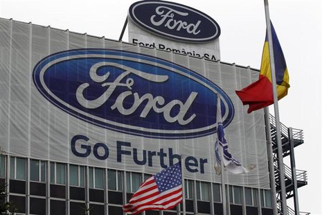 The Ford logo is seen at Ford car plant in Craiova, 230km (143 miles) west of Bucharest, October 29, 2012. REUTERS/Bogdan Cristel/Files The Ford logo is seen at Ford car plant in Craiova, 230km (143 miles) west of Bucharest, October 29, 2012. REUTERS/Bogdan Cristel/Files