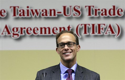 Deputy U.S. Trade Representative Demetrios Marantis smiles before the seventh round of U.S.-Taiwan talks under the Trade and Investment Fram Deputy U.S. Trade Representative Demetrios Marantis smiles before the seventh round of U.S.-Taiwan talks under the Trade and Investment Fram
