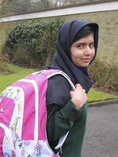 Malala Yousufzai smiles as she attends Edgbaston High School for girls in Edgbaston, central England in this handout photograph released Mar Malala Yousufzai smiles as she attends Edgbaston High School for girls in Edgbaston, central England in this handout photograph released Mar