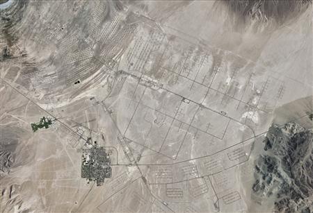 Hawthorne Army Depot in western Nevada is seen in this August 30, 2010 satellite image courtesy of Google Earth.
Credit: Reuters/Google Earth/Handout Hawthorne Army Depot in western Nevada is seen in this August 30, 2010 satellite image courtesy of Google Earth.
Credit: Reuters/Google Earth/Handout