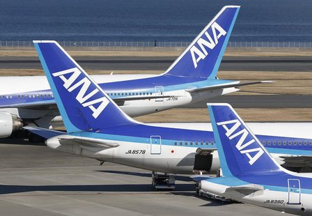All Nippon Airways' (ANA) planes are seen at Haneda airport in Tokyo January 29, 2013. REUTERS/Toru Hanai All Nippon Airways' (ANA) planes are seen at Haneda airport in Tokyo January 29, 2013. REUTERS/Toru Hanai