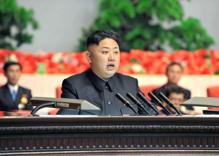 North Korean leader Kim Jong-un makes a speech at the national meeting of light industrial workers in Pyongyang March 18, 2013 in this pictu North Korean leader Kim Jong-un makes a speech at the national meeting of light industrial workers in Pyongyang March 18, 2013 in this pictu