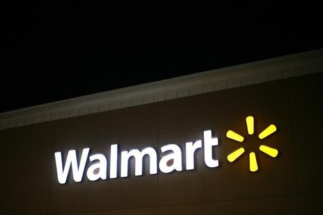 A view shows the Walmart logo at an opened Walmart store on Thanksgiving day in North Bergan, New Jersey November 22, 2012. REUTERS/Eric Tha A view shows the Walmart logo at an opened Walmart store on Thanksgiving day in North Bergan, New Jersey November 22, 2012. REUTERS/Eric Tha