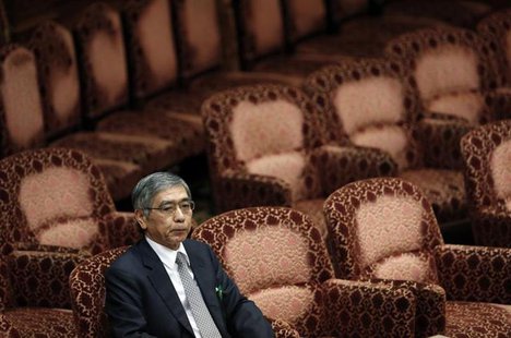 The Japanese government's nominee for Bank of Japan (BOJ) governor Haruhiko Kuroda attends a hearings session at the upper house of the parl The Japanese government's nominee for Bank of Japan (BOJ) governor Haruhiko Kuroda attends a hearings session at the upper house of the parl