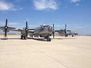Commemorative Air Force B-29 Superfortress on the tarmac at Outagamie County Regional Airport. (courtesy of FOX 11). Commemorative Air Force B-29 Superfortress on the tarmac at Outagamie County Regional Airport. (courtesy of FOX 11).