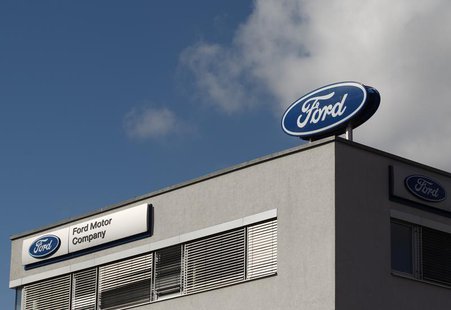 The Ford logo is pictured on the rooftop of Austria's Ford head branch in Vienna March 19, 2013. REUTERS/Heinz-Peter Bader The Ford logo is pictured on the rooftop of Austria's Ford head branch in Vienna March 19, 2013. REUTERS/Heinz-Peter Bader